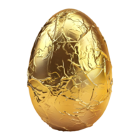 3D Rendering of a Golden Egg on Transparent Background png