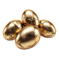 3D Rendering of a Golden Egg on Transparent Background png