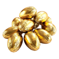 3D Rendering of a Golden Egg on Transparent Background png