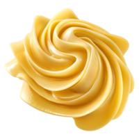 3d representación de un amarillo mantequilla en transparente antecedentes png
