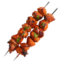 3D Rendering of a Brown Chicken Tikka Stick on Transparent Background png
