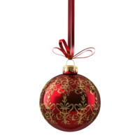 3D Rendering of a Christmas Bauble on Transparent Background png