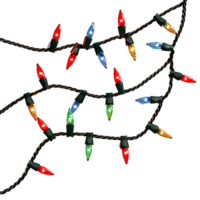 3D Rendering of a Decorative Colorful Lights on Transparent Background png