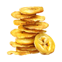 3D Rendering of a Banana Slices on Transparent Background png