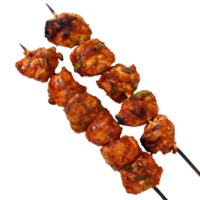 3D Rendering of a Brown Chicken Tikka Stick on Transparent Background png