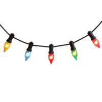 3D Rendering of a Decorative Colorful Lights on Transparent Background png