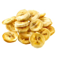 3D Rendering of a Banana Slices on Transparent Background png