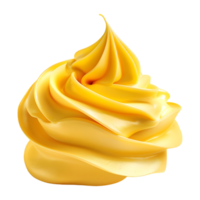 3d representación de un amarillo mantequilla en transparente antecedentes png