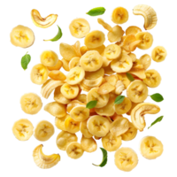 3D Rendering of a Banana Slices on Transparent Background png