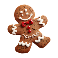 3D Rendering of a Gingerbread Christmas Cookie on Transparent Background png