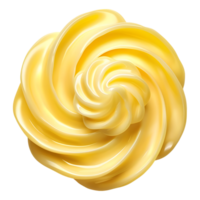 3d renderen van een geel boter Aan transparant achtergrond png