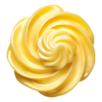 3d representación de un amarillo mantequilla en transparente antecedentes png