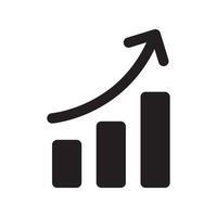 curve growth chart graph icon flat isolated on white background vector