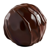 3D Rendering of a Chocolate Ball on Transparent Background png