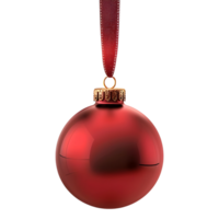 3D Rendering of a Christmas Bauble on Transparent Background png