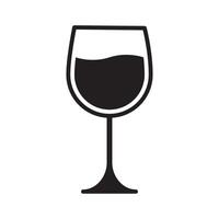 vino vaso icono plano aislado en blanco antecedentes vector