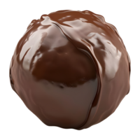 3d Renderização do uma chocolate bola em transparente fundo png