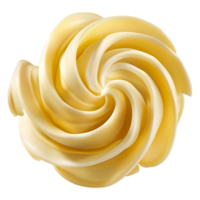 3d representación de un amarillo mantequilla en transparente antecedentes png