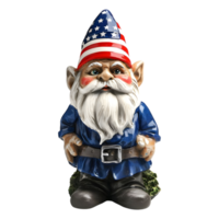 3D Rendering of a Gnome with USA Flag Transparent Background png