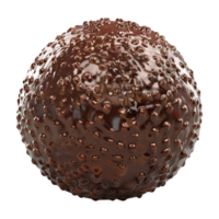 3D Rendering of a Chocolate Ball on Transparent Background png