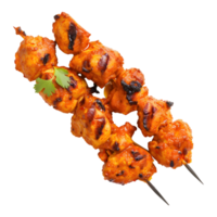 3D Rendering of a Brown Chicken Tikka Stick on Transparent Background png