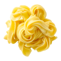 3d representación de un amarillo mantequilla en transparente antecedentes png