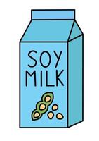 soja vegano leche. caja caja de cartón embalaje. plano ilustración. vector