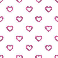 Y2k seamless pattern with abstract pink hearts. Emo 2000s style. flat background. vector