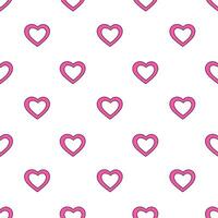 Y2k seamless pattern with abstract pink hearts. Emo 2000s style. flat background. vector