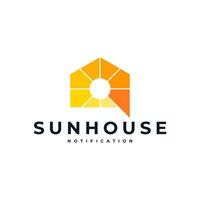 SUN HOUSE NOTIFICATION CHAT HOME LOGO ICON ILLUSTRATION vector