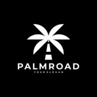 PALM ROAD HIGHWAY STREET LOGO ICON ILLUSTRATION vector