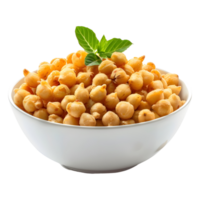 3D Rendering of a Chana Chaat in a Bowl on Transparent Background png