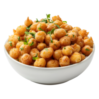 3D Rendering of a Chana Chaat in a Bowl on Transparent Background png