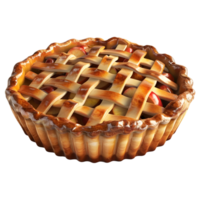 3D Rendering of a Apple Pie Cake on Transparent Background png