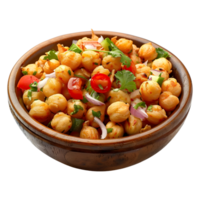 3D Rendering of a Chana Chaat in a Bowl on Transparent Background png