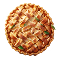 3d representación de un manzana tarta pastel en transparente antecedentes png