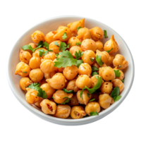 3D Rendering of a Chana Chaat in a Bowl on Transparent Background png