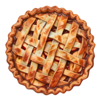 3D Rendering of a Apple Pie Cake on Transparent Background png