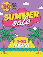 Summer Sale Poster 50 percent off Retro Style vector