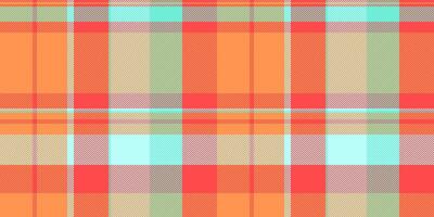 Fold background fabric , comfortable textile tartan plaid. Nostalgia check seamless pattern texture in orange and red colors. vector