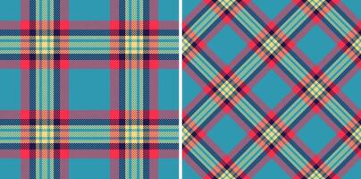 Seamless plaid tartan of textile pattern texture with a fabric background check. vector