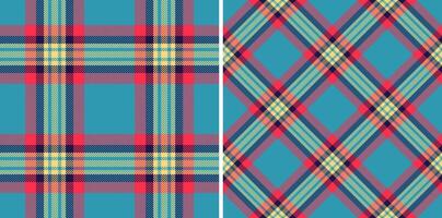 Seamless plaid tartan of textile pattern texture with a fabric background check. vector
