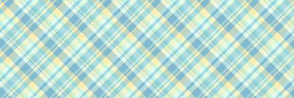 Dreamy background texture pattern, wide tartan textile seamless. Elegance fabric check plaid in light and cyan colors. vector