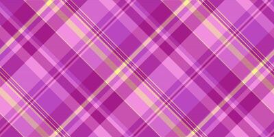 Figure background texture , warm plaid pattern seamless. Lumberjack tartan fabric check textile in pink and purple colors. vector