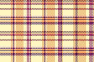American texture textile seamless, folded pattern check tartan. Cozy background plaid fabric in light and orange colors. vector