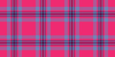 Self plaid tartan, rural fabric texture pattern. Pyjamas background check seamless textile in pink and blue colors. vector