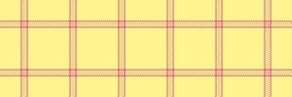 Latin fabric pattern plaid, give background texture textile. Material tartan check seamless in yellow and red colors. vector