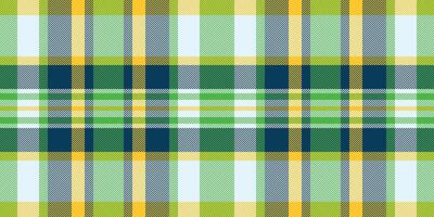 Repeating textile tartan fabric, exotic plaid check pattern. Wallpaper texture background seamless in light and green colors. vector