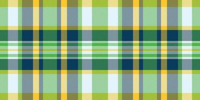 Repeating textile tartan fabric, exotic plaid check pattern. Wallpaper texture background seamless in light and green colors. vector