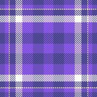 Clan plaid fabric textile, length seamless tartan . Rag background pattern texture check in indigo and violet colors. vector
